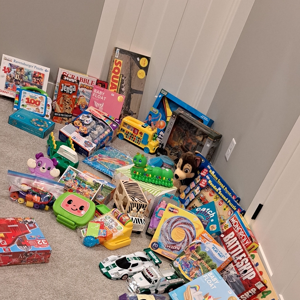 Toys, kids shoes, clothing